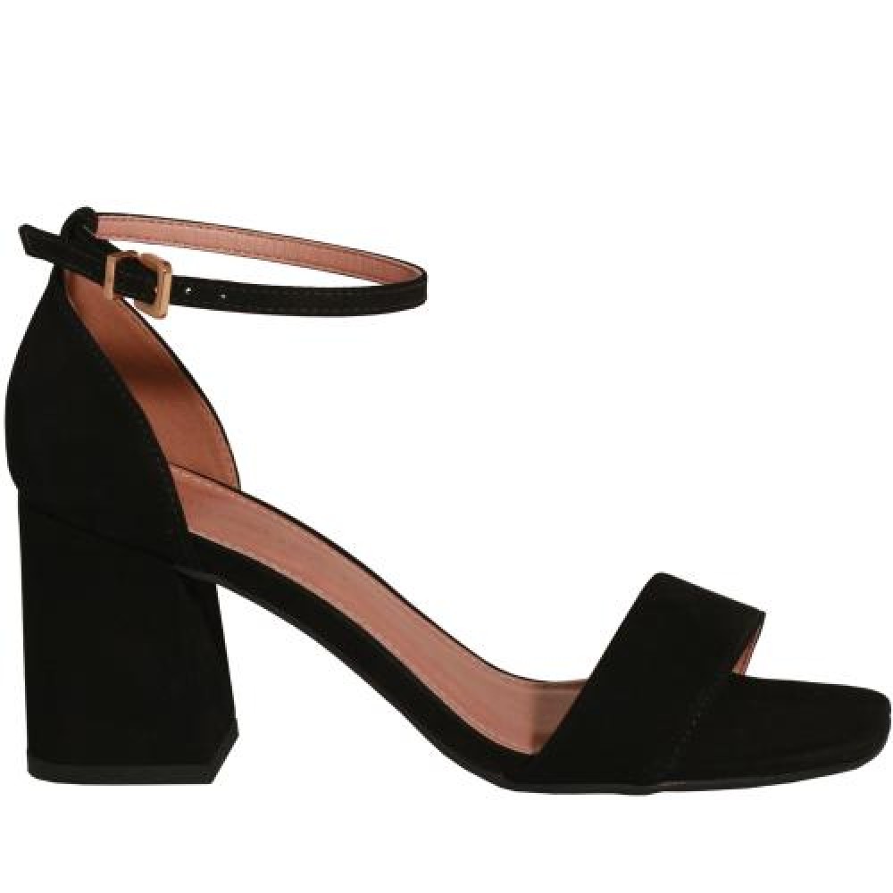 SANDALIA COURO NOBUCK SALTO BLOCO